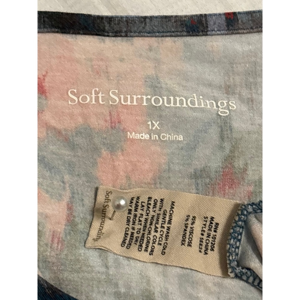 Soft Surroundings Nanette Watercolor Maxi Dress Scoop neck Floral Abstract 1X - Picture 5 of 5